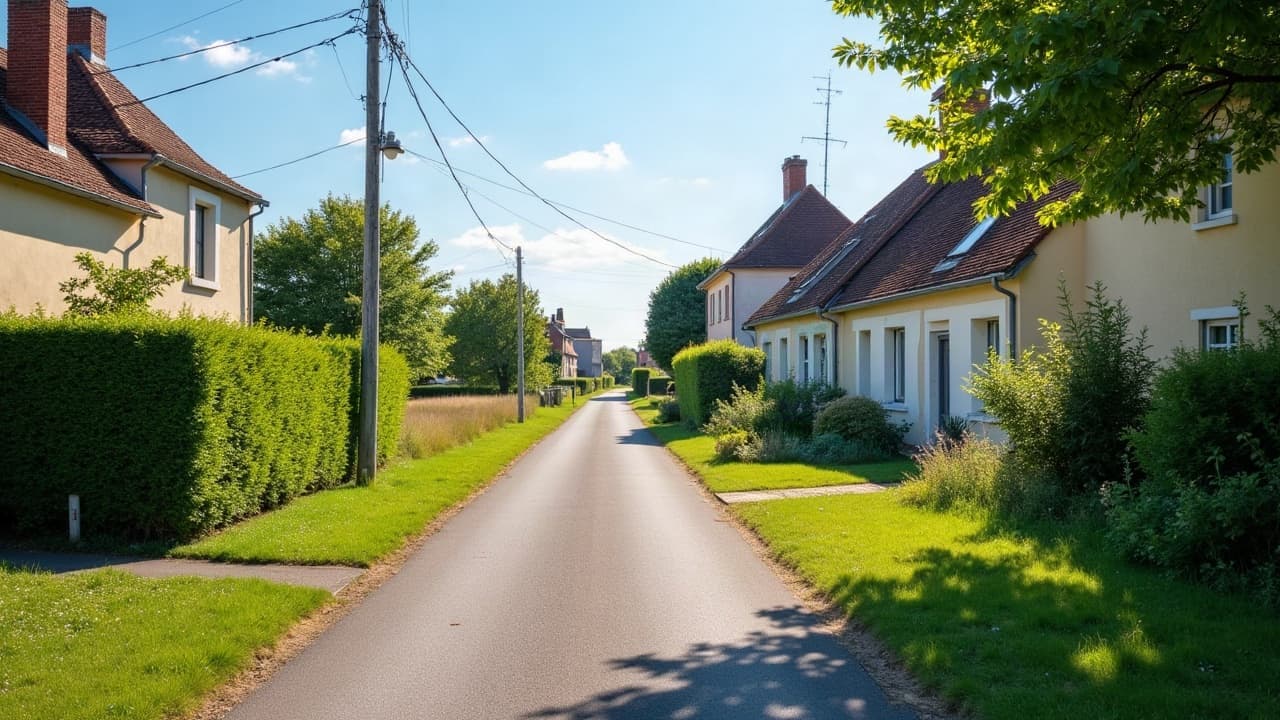 Chemin de campagne entre les haies bocagères de Perreux