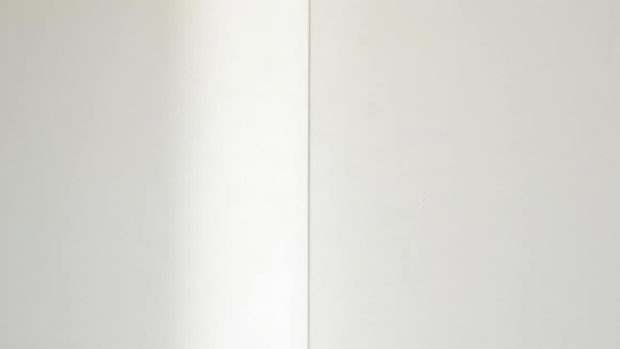 Gros plan macro sur un angle de mur intérieur fraîchement peint en blanc pur, surface parfaitement lisse et uniforme sans aucune trace, tache ni décoloration, éclairée par une lumière douce